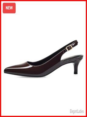 Kitten Heels Closed Toe Slingback Pumps Vegan 2 inch Low Heel
